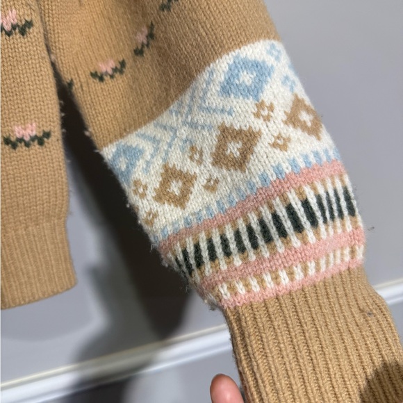 Hill House Tan and Cream Patterned Cardigan - Picture 2 of 5